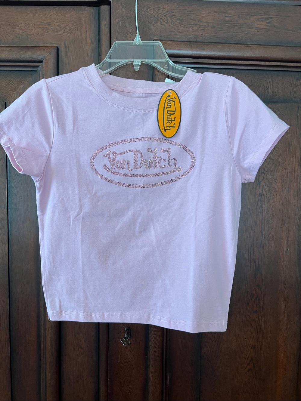 Von Dutch Light Pink Logo Short Sleeve Tee
